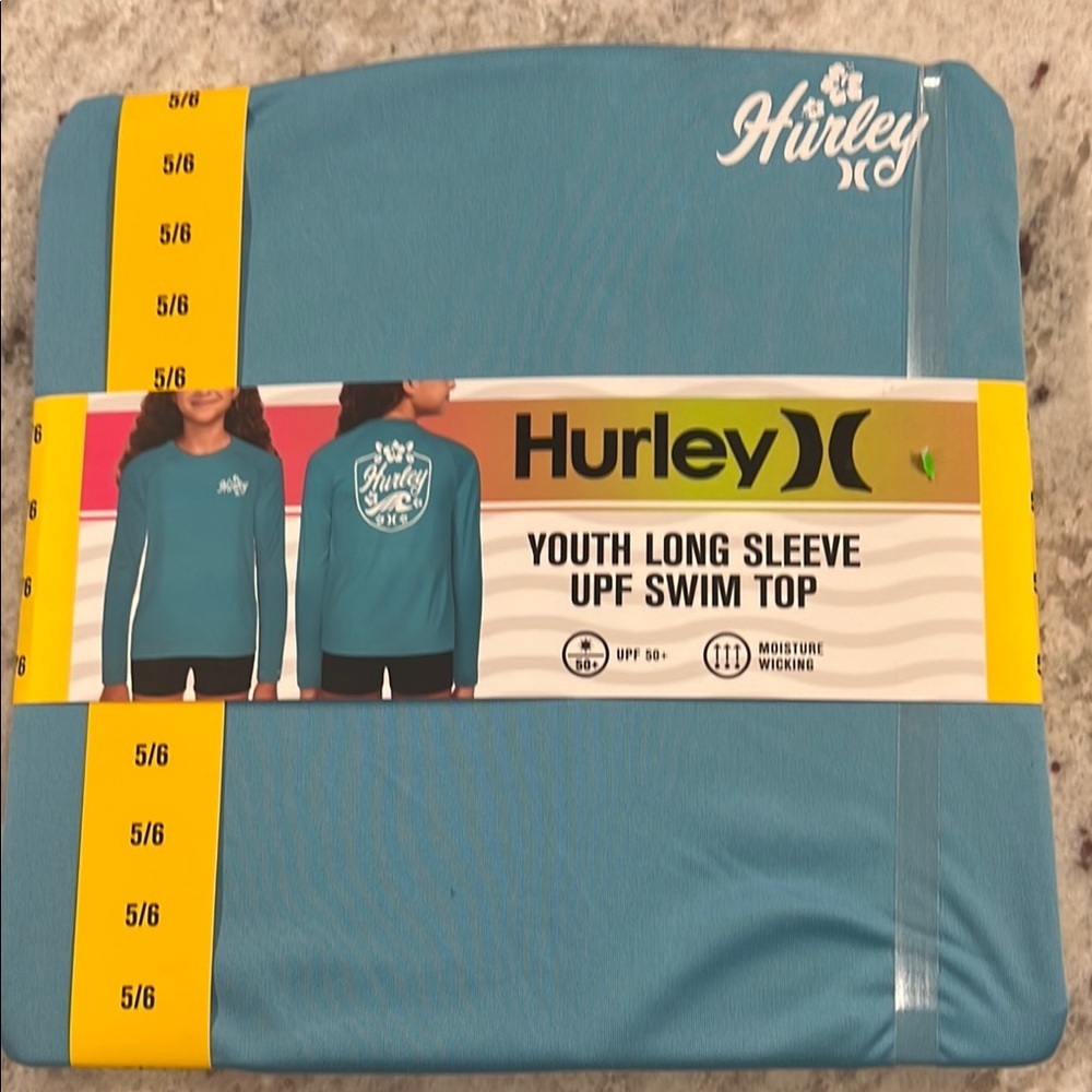 Hurley Blue Youth UPF Swim Shirt
